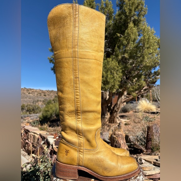 FRYE ๐บ๐ธ Campus Banana Vintage OTK Tall Boots Size 10 - Picture 2 of 16